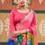 Pink bandhani embroidered  chiffon designer bandhani saree