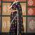 Black bandhani embroidered poly chiffon designer bandhani saree