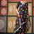 Black bandhani embroidered poly chiffon designer bandhani saree