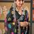 Black bandhani embroidered poly chiffon designer bandhani saree