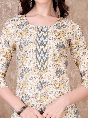 women floral printed kurta with trousers & with dupatta 7