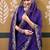 Purple bandhani embroidered  chiffon designer bandhani saree