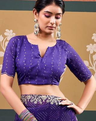 Purple bandhani embroidered  chiffon designer bandhani saree 5