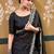 Black bandhani embroidered  chiffon designer bandhani saree
