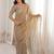 Gold embellished embroidered satin heavy work saree