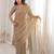Gold embellished embroidered satin heavy work saree