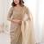 Gold embellished embroidered satin heavy work saree