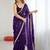 Purple embellished sequinned satin designer saree