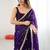 Purple embellished sequinned satin designer saree