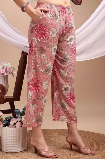 women floral printed regular kurta with palazzos