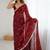 Maroon embellished sequinned satin designer saree