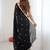 Black embellished sequinned satin designer saree