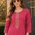 women ethnic motifs embroidered regular thread work kurta with trousers