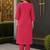 women ethnic motifs embroidered regular thread work kurta with trousers