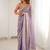 Lavender embellished sequinned satin designer saree