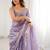 Lavender embellished sequinned satin designer saree