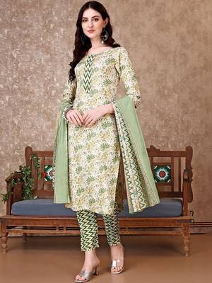women floral printed kurta with trousers & with dupatta 1