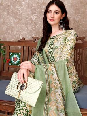 women floral printed kurta with trousers & with dupatta 2