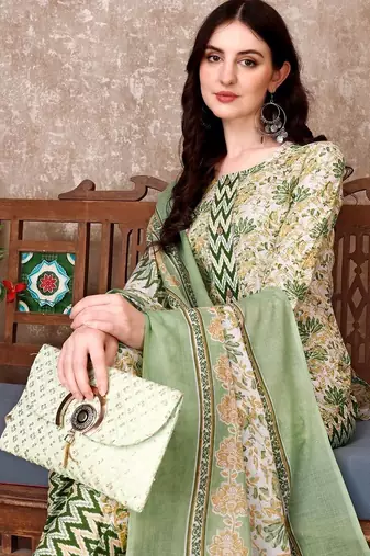women floral printed kurta with trousers & with dupatta