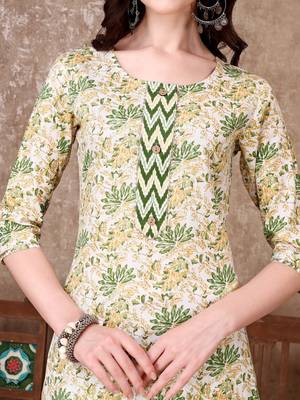 women floral printed kurta with trousers & with dupatta 7