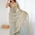 Grey embellished sequinned satin designer saree