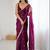 Purple embellished sequinned satin designer saree