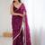 Purple embellished sequinned satin designer saree
