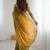 Olive embellished sequinned satin designer saree