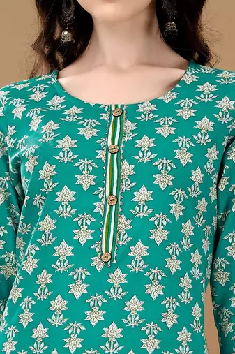 women ethnic motifs printed kurta with trousers & with dupatta