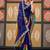 Blue bandhani embroidered poly chiffon designer bandhani saree