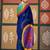 Blue bandhani embroidered poly chiffon designer bandhani saree