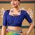 Blue bandhani embroidered poly chiffon designer bandhani saree