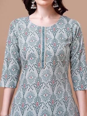 women ethnic motifs printed kurta with trousers & with dupatta 7