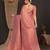 Peach woven design zari silk blend kanjeevaram saree