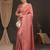 Peach woven design zari silk blend kanjeevaram saree