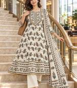 women floral printed regular  cotton kurta with palazzos & dupatta