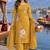 women floral embroidered regular thread work  cotton kurta with palazzos & with dupatta