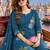 women floral embroidered regular thread work  cotton kurta with palazzos & with dupatta