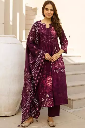 women ethnic motifs dyed regular kurta with trousers & with dupatta
