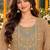 women embroidered regular thread work kurta with palazzos & with dupatta