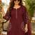 women ethnic motifs embroidered regular thread work  cotton kurta with trousers & with