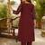 women ethnic motifs embroidered regular thread work  cotton kurta with trousers & with