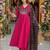 women ethnic motifs empire mirror work  cotton kurta with palazzos & with dupatta
