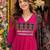 women ethnic motifs empire mirror work  cotton kurta with palazzos & with dupatta
