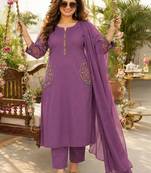 women ethnic motifs embroidered regular thread work  cotton kurta with trousers & with