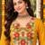 women floral embroidered regular thread work kurta with trousers & with dupatta