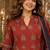 women ethnic motifs printed angrakha  cotton kurta with trousers & with dupatta
