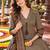 women ethnic motifs printed regular mirror work  cotton kurta with trousers & with dupatta