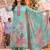 women floral printed regular thread work kurta with palazzos & with dupatta