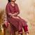 women printed regular mirror work  cotton kurta with trousers & with dupatta